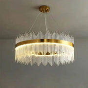 LED lustr s dálkovým ovládáním Gonzalo 98W stmívatelný zlatý svícen Cristal Výchozí název Alessandro Design