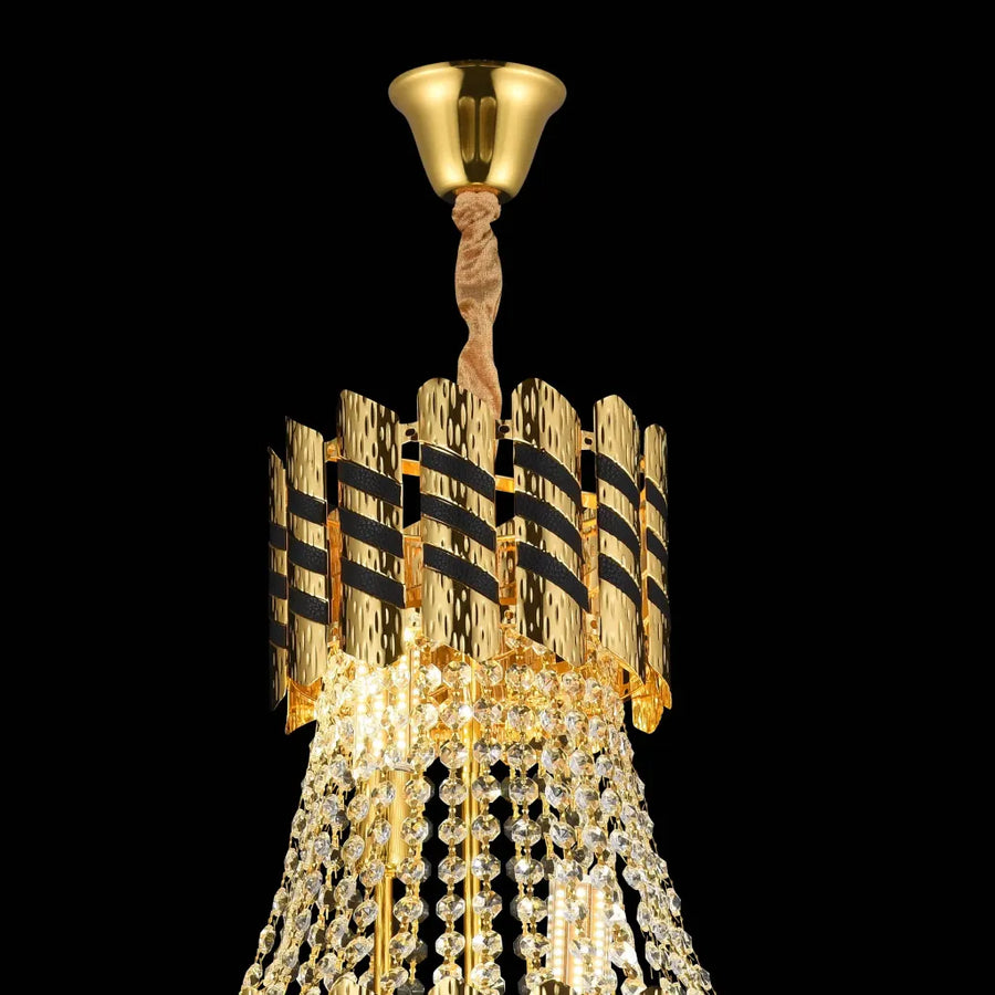 Křišťálový lustr 10XE14 Nardo Gold Black, průměr 60 cm, výška 75 cm Křišťálové lustry Výchozí název Alessandro Design