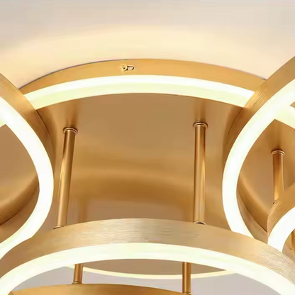 LED lustr s dálkovým ovládáním RIGA LILITH 68W, 3 kruhy, studené/teplé/neutrální světlo, stmívatelné, lesklé zlaté LED lustry s dálkovým ovládáním Výchozí název Alessandro Design