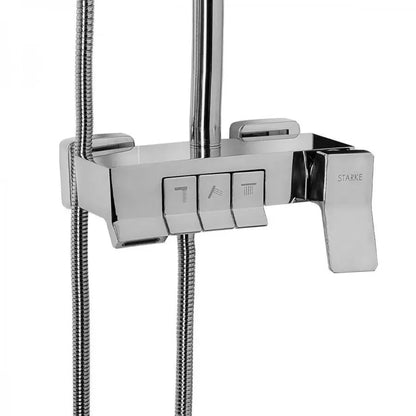 Sprchový sloup s baterií a nastavitelným uzávěrem, sanitární mosaz, Chrome, 9920 Baterie a sprchové sloupy Výchozí název Alessandro Design