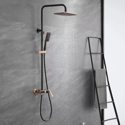 Sprchový sloup, sanitární mosaz, černý s růžovým zlatem, 10010H-M Baterie a sprchové sloupy Výchozí název Alessandro Design