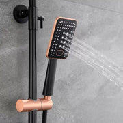Sprchový sloup, sanitární mosaz, černý s růžovým zlatem, 10010H-M Baterie a sprchové sloupy Výchozí název Alessandro Design