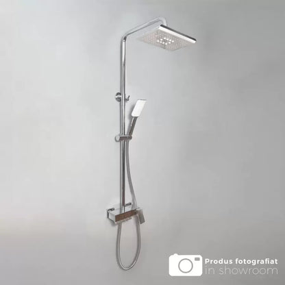 Sprchový sloup s baterií a nastavitelným uzávěrem, sanitární mosaz, Chrome, 9920 Baterie a sprchové sloupy Výchozí název Alessandro Design