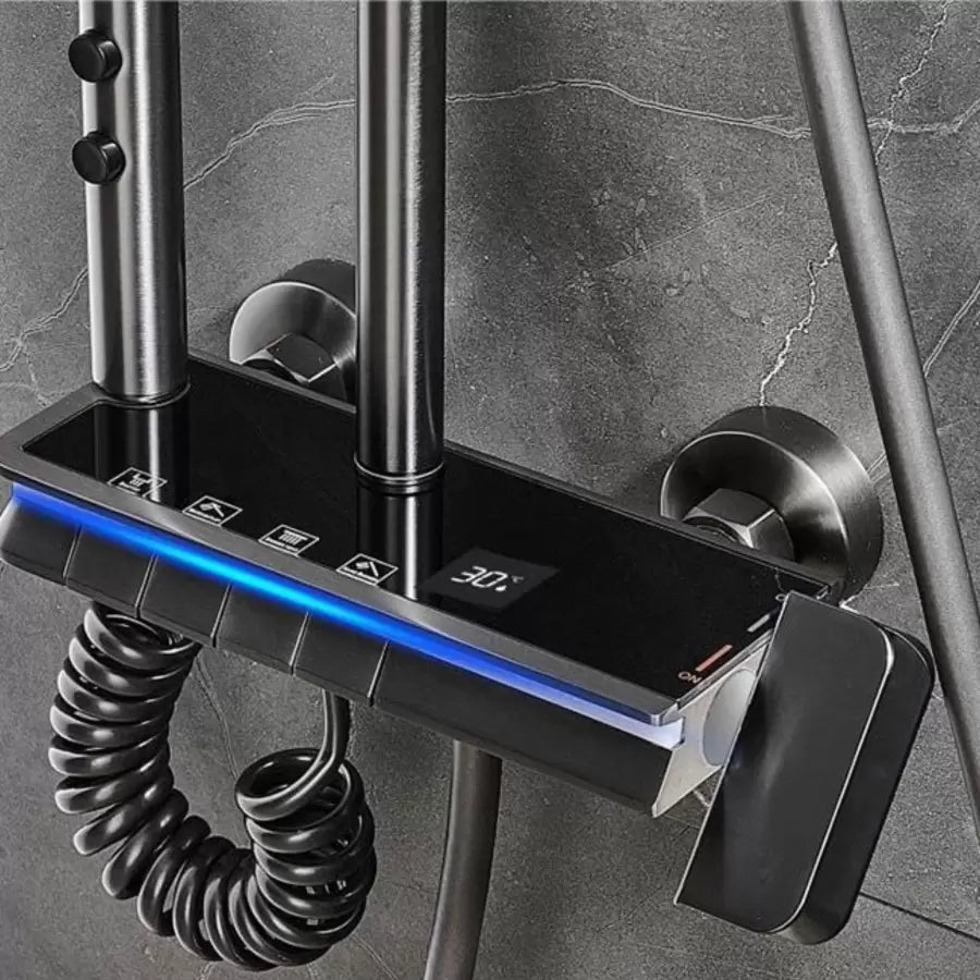 Sprchový sloup z nerezové oceli, tmavě šedá, OD3904 Výchozí název Alessandro Design