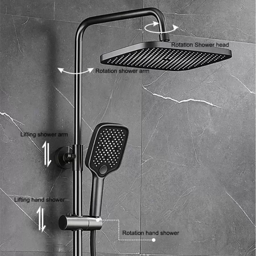 Sprchový sloup z nerezové oceli, tmavě šedá, OD3904 Výchozí název Alessandro Design