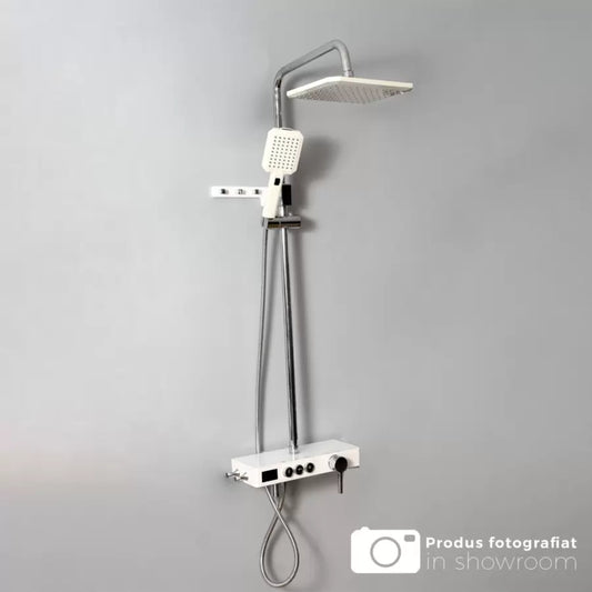 Sprchový sloup LCD displej Nerezová ocel Bílá Stříbrná SJG/007 Baterie a sprchové sloupy Výchozí název Alessandro Design