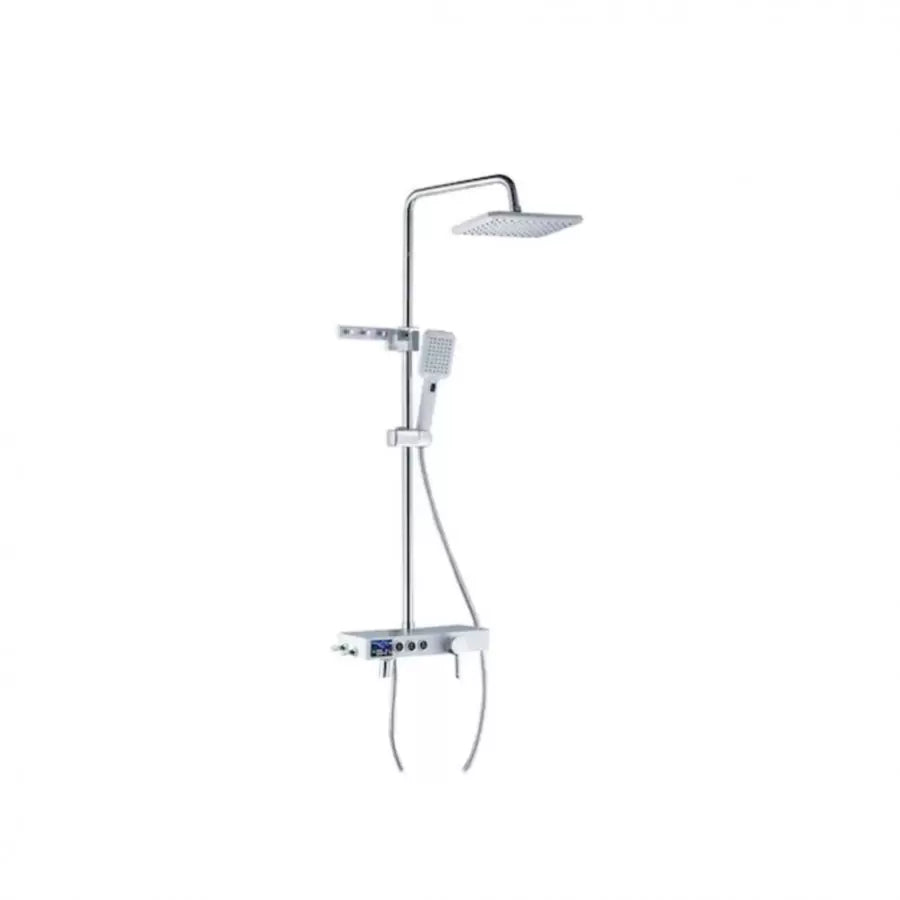 Sprchový sloup LCD displej Nerezová ocel Bílá Stříbrná SJG/007 Baterie a sprchové sloupy Výchozí název Alessandro Design