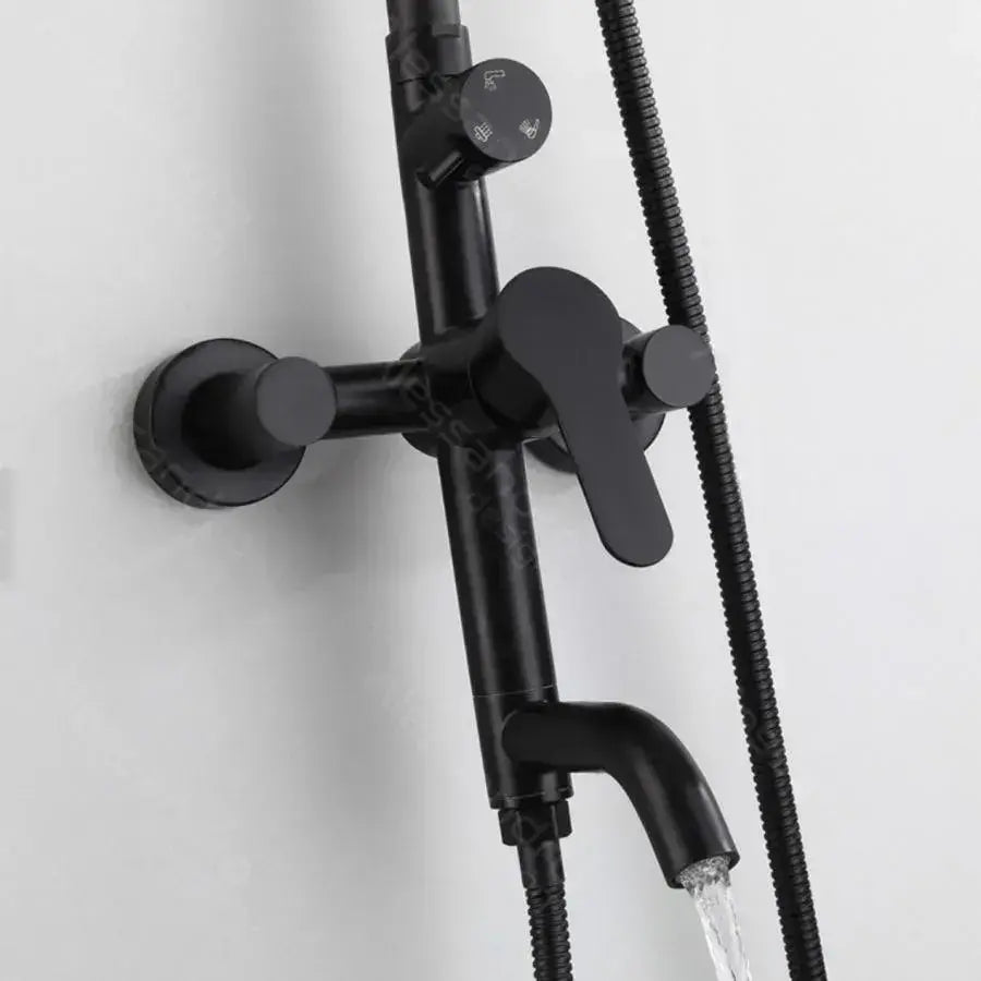 Sprchový sloup, SUS304 Nerezová ocel, Černá, HS005 Baterie a sprchové sloupy Výchozí název Alessandro Design