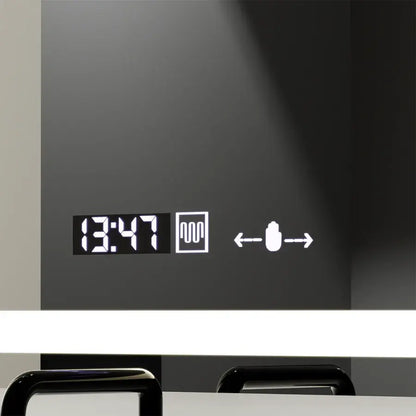 Obdélníkové LED zrcadlo, 120X70cm, Radiant MotionGlow Sensor Marcello, Systém odmlžování, Hodiny & Teploměr, Stmívatelné Marcello Zrcadla Výchozí název Alessandro Design