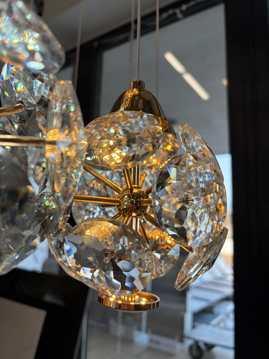 Křišťálový LED lustr KILKENNY Culmino, 144W, neutrální světlo, průměr 60cm, zlaté moderní lustry Výchozí název Alessandro Design