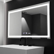 Obdélníkové LED zrcadlo, 120X70cm, Radiant MotionGlow Sensor Marcello, Systém odmlžování, Hodiny & Teploměr, Stmívatelné Marcello Zrcadla Výchozí název Alessandro Design