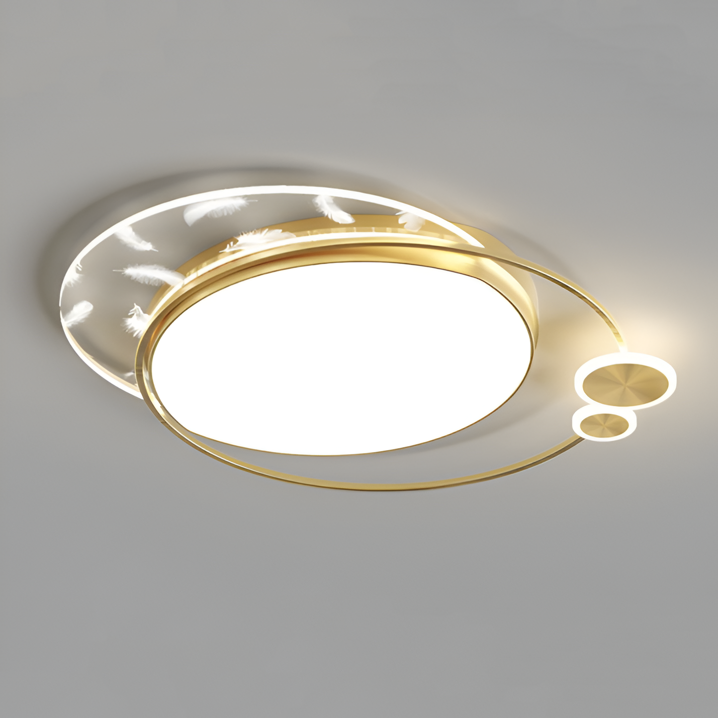 Lorenzo LED lustr s dálkovým ovládáním, 40W, stmívatelný, zlatý, kov a akryl, 3000K/4000K/6000K LED lustry s dálkovým ovládáním Výchozí název Alessandro Design