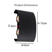 Venkovní a vnitřní nástěnná LED lampa Fantas, 4 zdroje x 1W, IP65, kovová, černá, 3000K Venkovní nástěnná svítidla Výchozí název Alessandro Design
