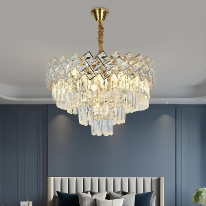 Křišťálový lustr WINDSOR Nobile 5xE14, průměr 39 cm, lesklé zlato, nastavitelná výška Křišťálové lustry Výchozí název Alessandro Design