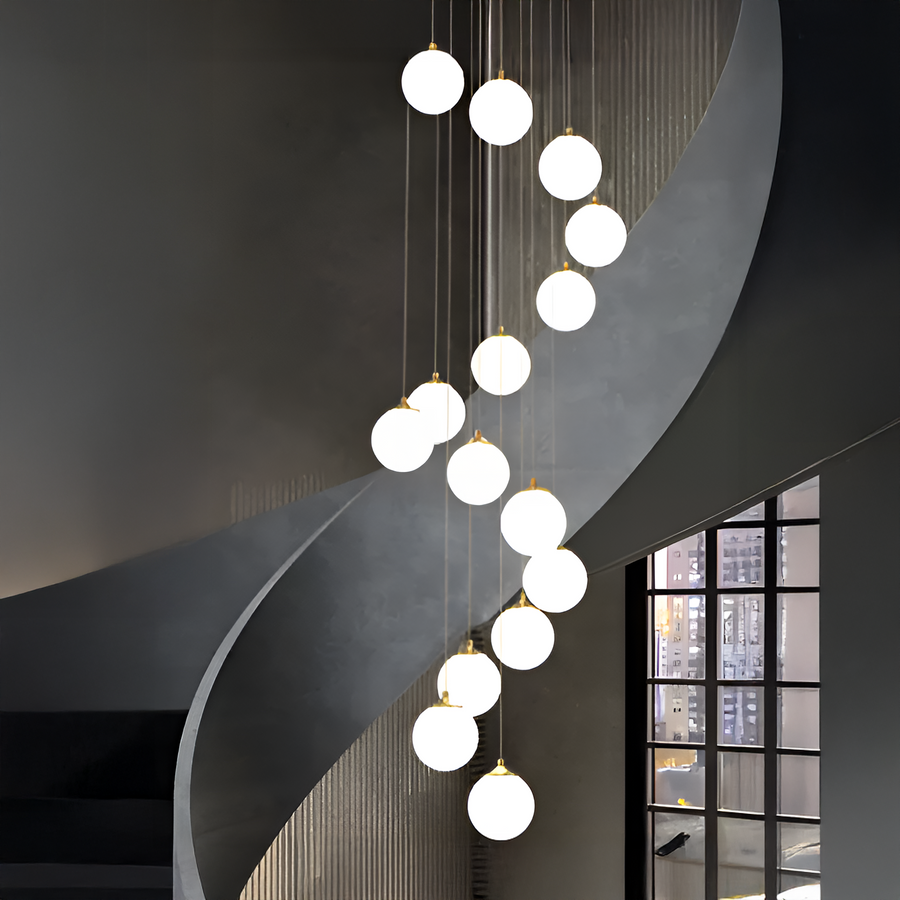 Závěsný lustr, 25 glóbů XE27, zlatý, nastavitelná výška Moderní lustry Výchozí název Alessandro Design
