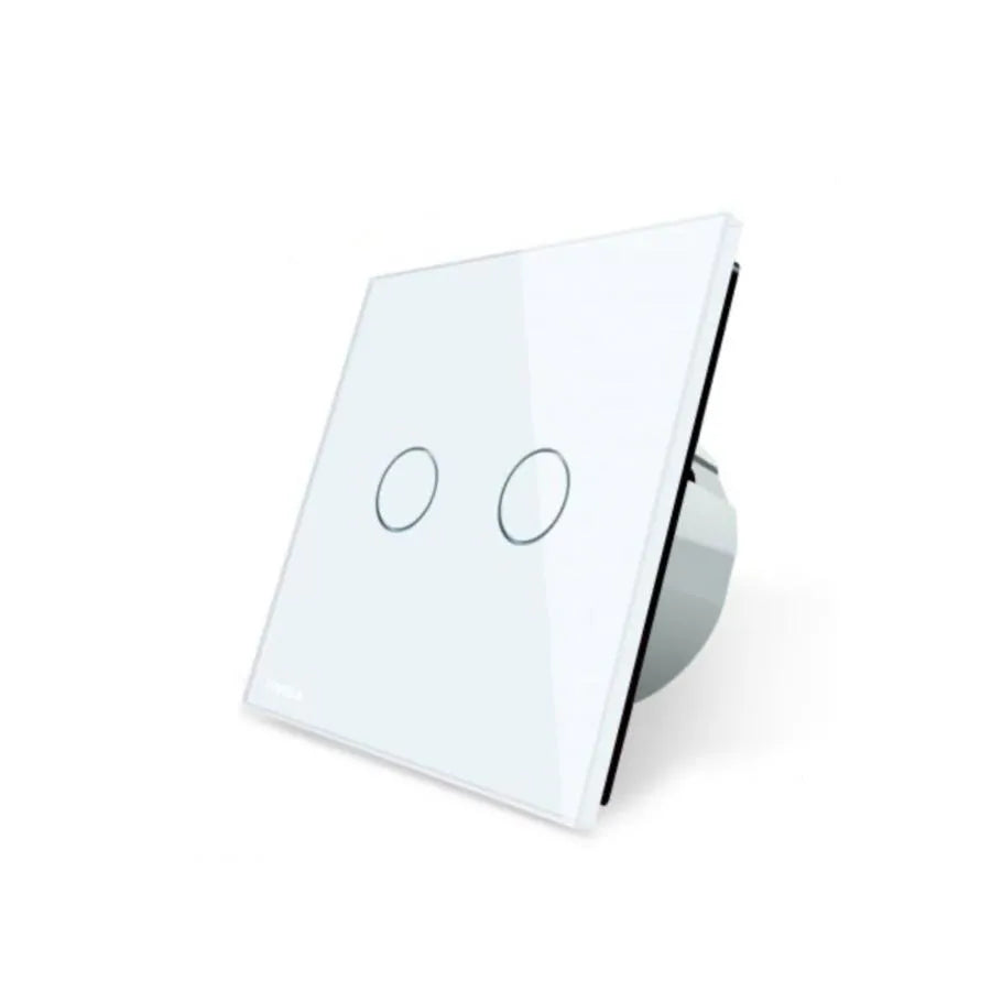 Touch Switch, Double, White, Secure Glass, Livolo Switches Výchozí název Alessandro Design