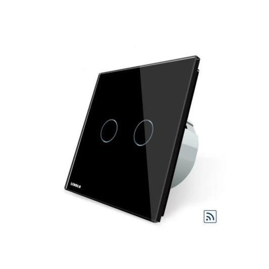 Touch Wireless Switch, Double, Black, Secure Glass, Livolo Default Title Alessandro Design
