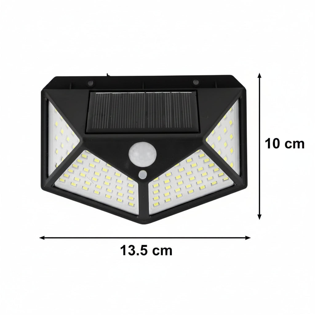 Solární lampa s pohybovým senzorem, 100 LED, IP.65, černá Venkovní nástěnná svítidla Výchozí název Alessandro Design