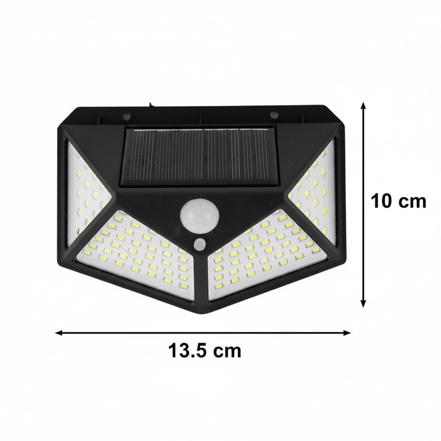 Solární lampa s pohybovým senzorem, 100 LED, IP.65, černá Venkovní nástěnná svítidla Výchozí název Alessandro Design