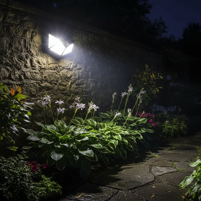 Solární lampa s pohybovým senzorem, 100 LED, IP.65, černá Venkovní nástěnná svítidla Výchozí název Alessandro Design