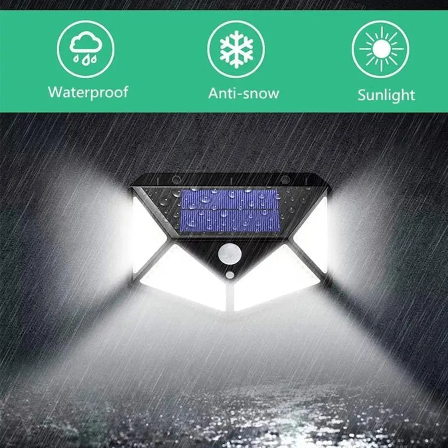 Solární lampa s pohybovým senzorem, 100 LED, IP.65, černá Venkovní nástěnná svítidla Výchozí název Alessandro Design
