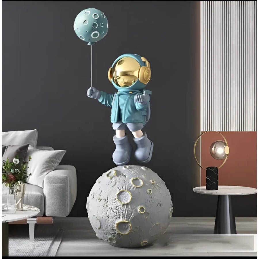 Astronaut LED lampa v modré pryskyřici Veioze a výchozí název Alessandro Design Lamp