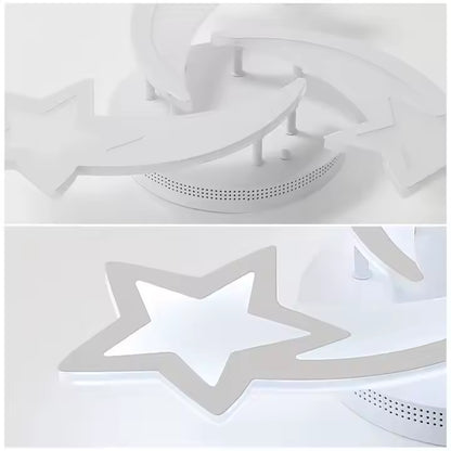 LED lustr s dálkovým ovládáním IPOMOEA 51W, 3 hvězdičky, Studené/Teplé/Neutrální světlo, Stmívatelné, Bílý LED lustr s dálkovým ovládáním Výchozí název Alessandro Design