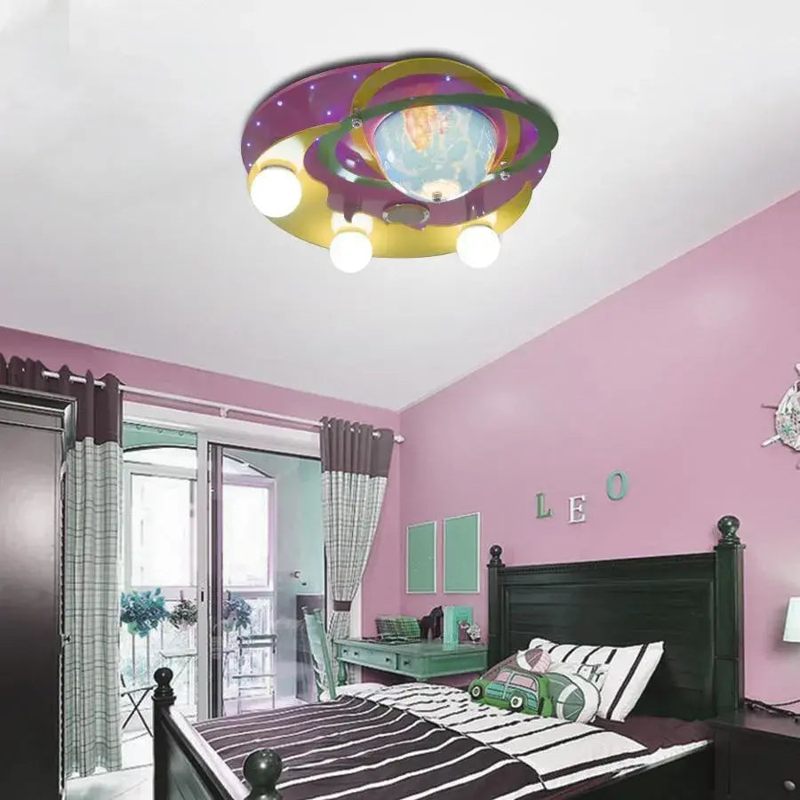 Beti Lustr, 3xE27, růžový se žlutým, kovovým a dřevěným Dětské lustry Výchozí název Alessandro Design