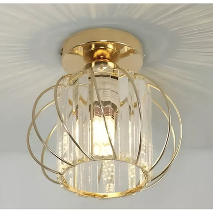 Lustr Monica, 1XE27, zlatý, D 16cm, kov a křišťálové klasické lustry Výchozí název Alessandro Design