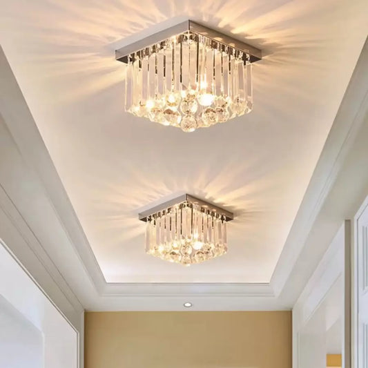 Křišťálový lustr MARTINEZ Linear Luxe, průměr 35 cm, 4x E14, lesklý chrom Candelabre Moderne Výchozí název Alessandro Design