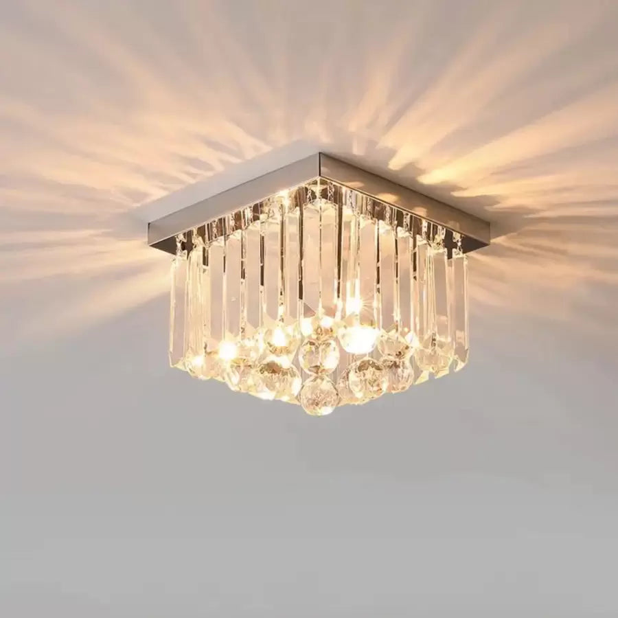 Křišťálový lustr MARTINEZ Linear Luxe, průměr 35 cm, 4x E14, lesklý chrom Candelabre Moderne Výchozí název Alessandro Design