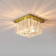 Křišťálový lustr MARTINEZ Linear Luxe, Průměr 35cm, 4x E14, Lesklý zlatý Moderní svícen Výchozí název Alessandro Design