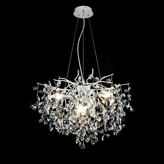 Křišťálový lustr Konnan 6*E14 Průměr 60cm Bílý křišťálový svícen Výchozí název Alessandro Design