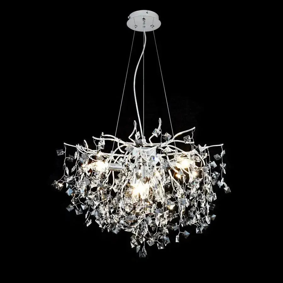 Křišťálový lustr Konnan 6*E14 Průměr 60cm Bílý křišťálový svícen Výchozí název Alessandro Design