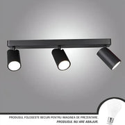Lustr Joom s lineárními projektory 3XGU10 Černá LED stropní svítidla Výchozí název Alessandro Design