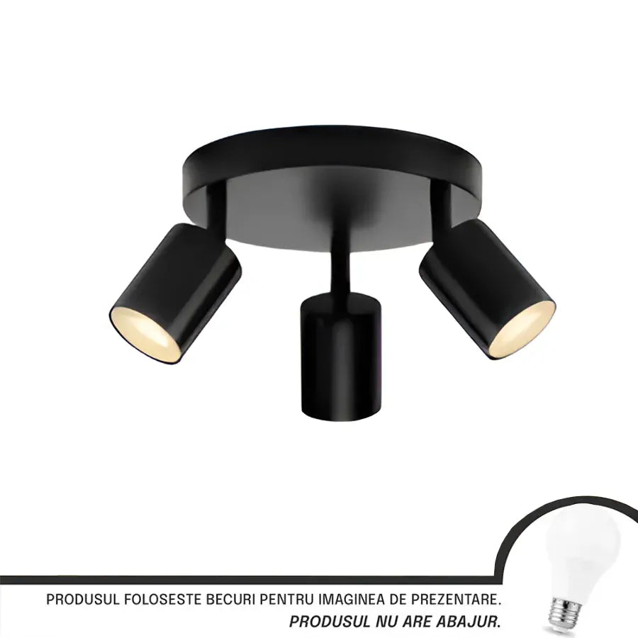 Lustr Joom s kulatými projektory, 3 X GU10, černé moderní lustry Výchozí název Alessandro Design