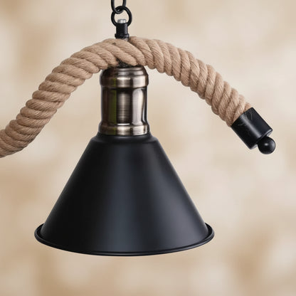 Lanový lustr, 2xE27, hnědý, kov a provázek LV570/2BK Vintage lustry Výchozí název Alessandro Design