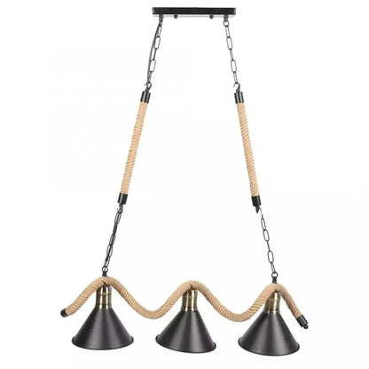 Lanový lustr 3xE27, hnědý, kovový a provázkové Vintage lustry Výchozí název Alessandro Design