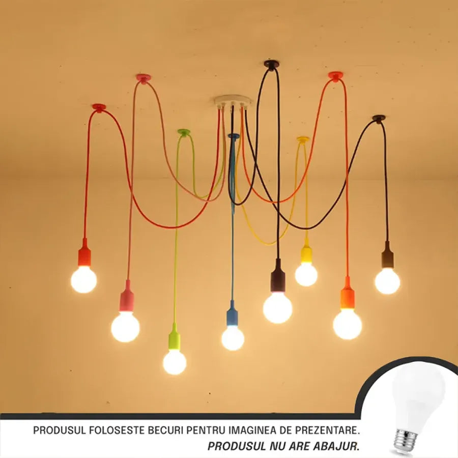 Lustra Kappa 8XE27 Vícebarevné moderní žárovkové lustry Výchozí název Alessandro Design