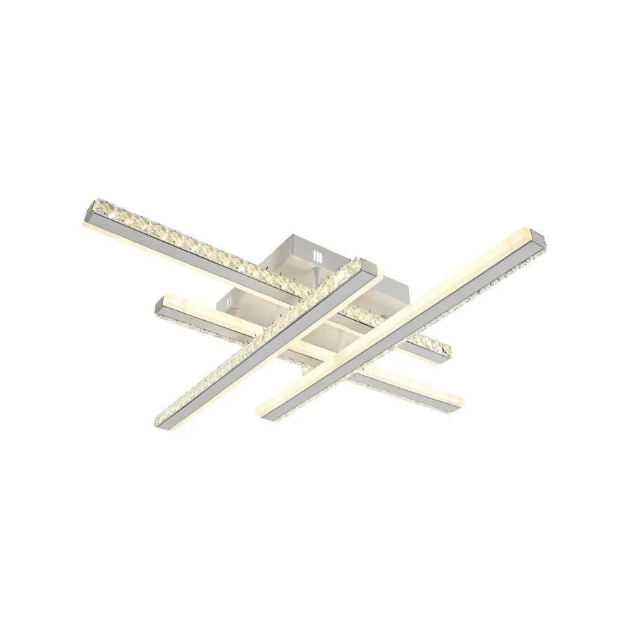 LED lustr s dálkovým ovládáním ABIGAIA 136W, 4 prvky, lineární, studené/teplé/neutrální světlo, stmívatelné, bílé Cristal LED lustry Výchozí název Alessandro Design