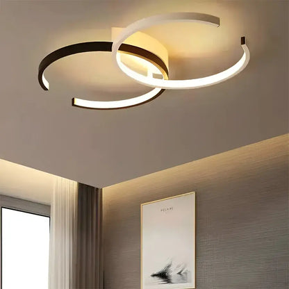 LED lustr s dálkovým ovládáním VECTOR SEMIARC 40W, 2 prvky, studené/teplé/neutrální světlo, stmívatelné, černá bílá LED lustry s dálkovým ovládáním Výchozí název Alessandro Design