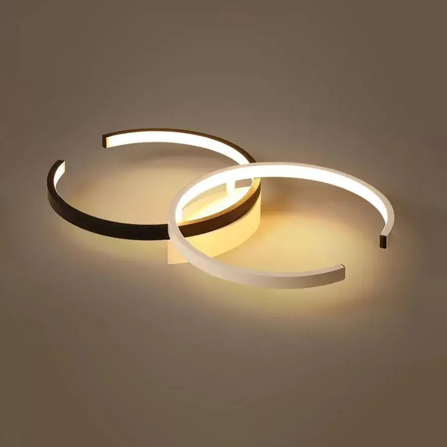 LED lustr s dálkovým ovládáním VECTOR SEMIARC 40W, 2 prvky, studené/teplé/neutrální světlo, stmívatelné, černá bílá LED lustry s dálkovým ovládáním Výchozí název Alessandro Design