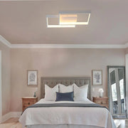 LED lustr s dálkovým ovládáním LANDYN 37W, 2 čtverce, studené/teplé/neutrální světlo, stmívatelné, bílý LED lustr s dálkovým ovládáním Výchozí název Alessandro Design