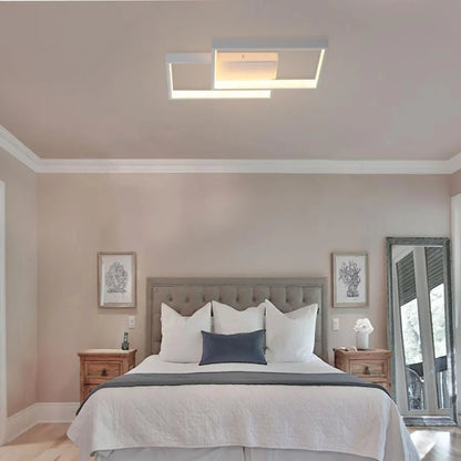 LED lustr s dálkovým ovládáním LANDYN 37W, 2 čtverce, studené/teplé/neutrální světlo, stmívatelné, bílý LED lustr s dálkovým ovládáním Výchozí název Alessandro Design