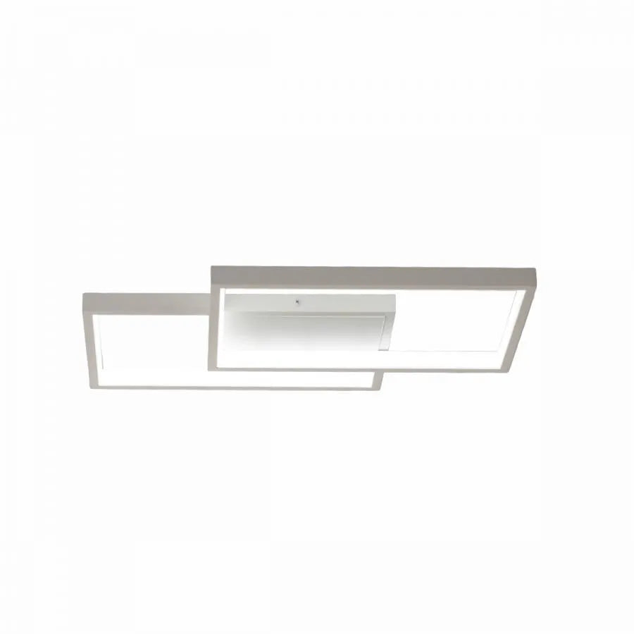 LED lustr s dálkovým ovládáním LANDYN 37W, 2 čtverce, studené/teplé/neutrální světlo, stmívatelné, bílý LED lustr s dálkovým ovládáním Výchozí název Alessandro Design