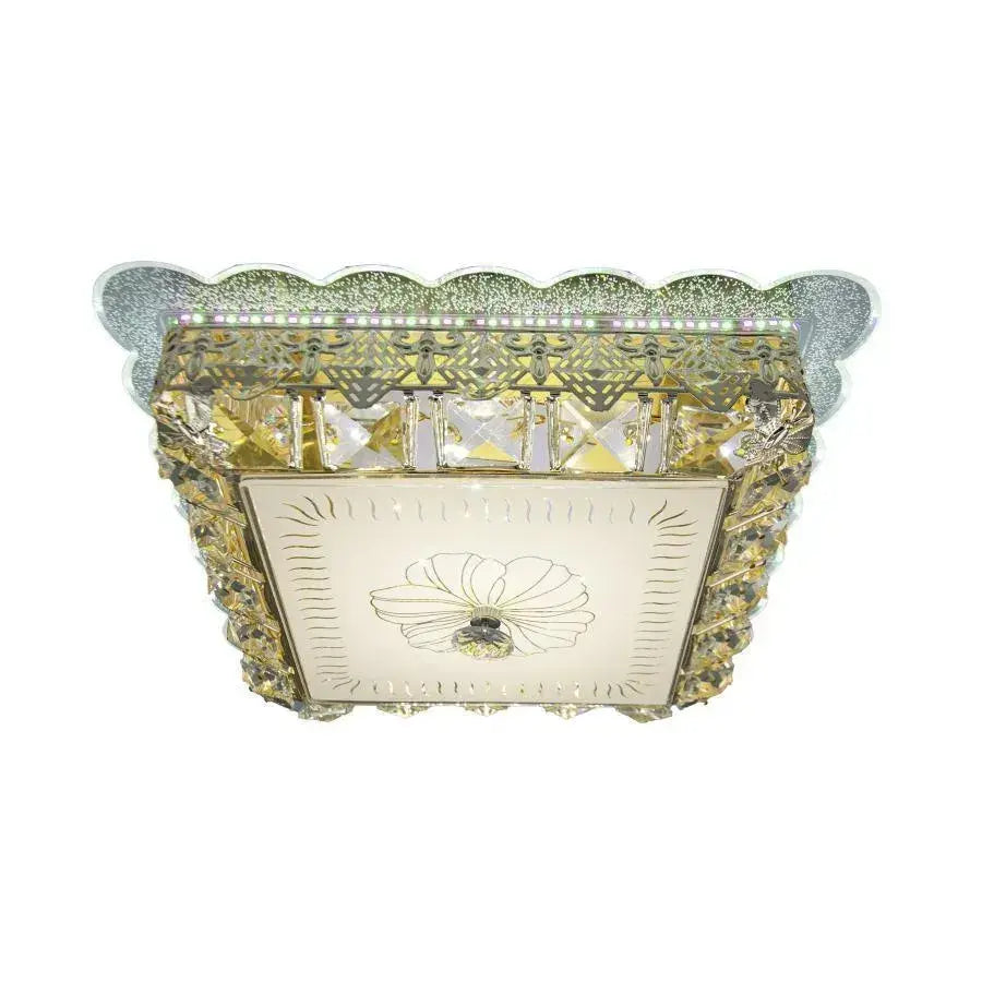 Křišťálový LED lustr ANAIDA RGB 20W, 3000K / 4000K / 6000K, Zlaté LED lustry s dálkovým ovládáním Výchozí název Alessandro Design