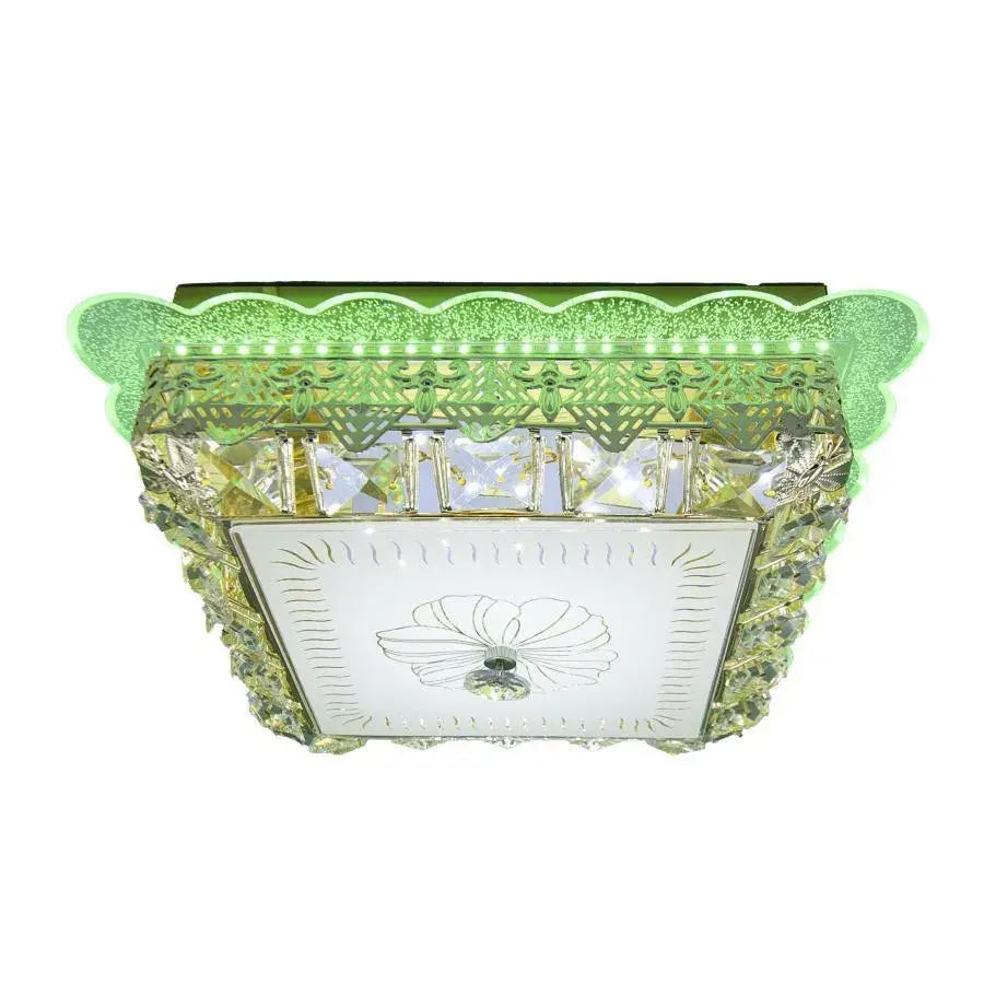 Křišťálový LED lustr ANAIDA RGB 20W, 3000K / 4000K / 6000K, Zlaté LED lustry s dálkovým ovládáním Výchozí název Alessandro Design