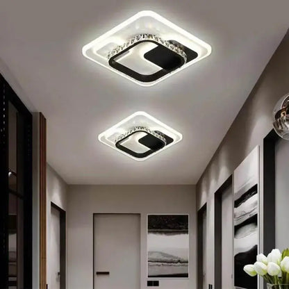 Křišťálový LED lustr ARIELLA 39W, čtvercový, studené/teplé/neutrální světlo, černé LED lustry Výchozí název Alessandro Design