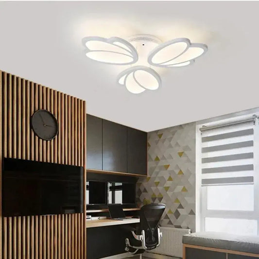 LED lustr s dálkovým ovládáním TULIP 45W, 3 okvětní lístky, studené/teplé/neutrální světlo, stmívatelné, bílý LED lustr s dálkovým ovládáním Výchozí název Alessandro Design