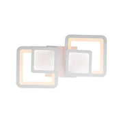 LED lustr s dálkovým ovládáním BALANS 44W, 2 čtverce, studené/teplé/neutrální světlo, stmívatelné, bílý LED lustr s dálkovým ovládáním Výchozí název Alessandro Design
